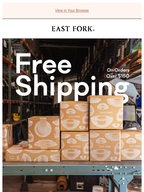 eastfork newsletter: Free shipping starts now!