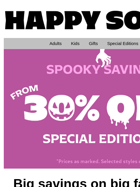 happysocks newsletter: Special Editions 30% Off!