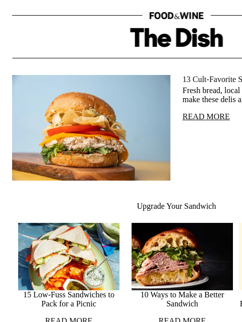 foodandwine newsletter: 13 Cult-Favorite Sandwich Shops in the US