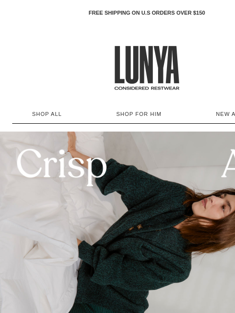 lunya newsletter: NEW COZY KNITS ARE IN THE AIR