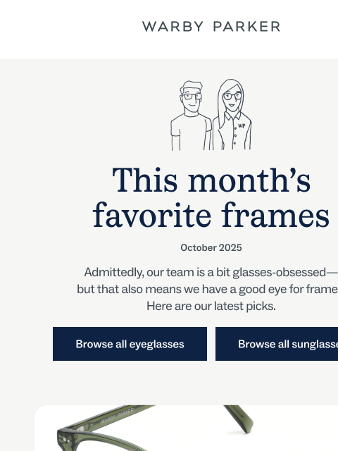 warbyparker newsletter: A peek inside our cart