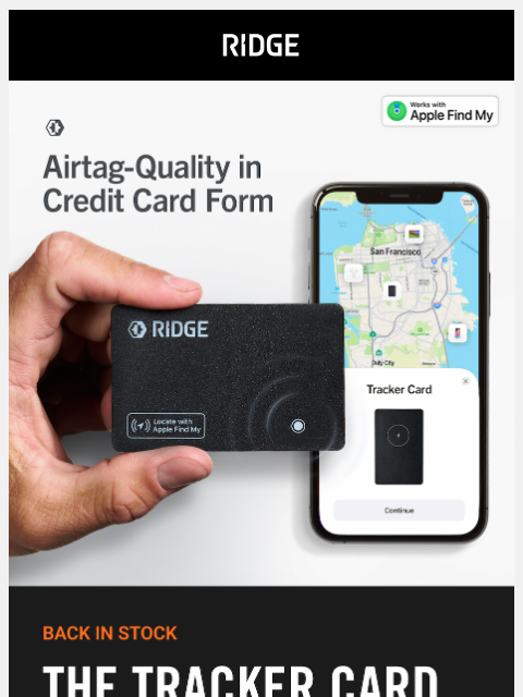ridge newsletter: It’s Finally Back - Get the Tracker Card