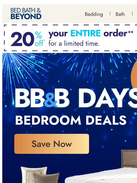 bedbathandbeyond newsletter: Up to 70% off bedroom deals