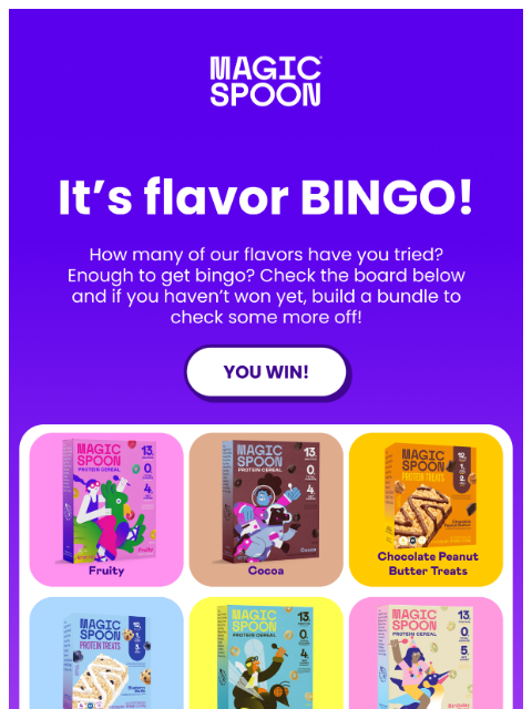 magicspoon newsletter: Win at flavor BINGO!π₯