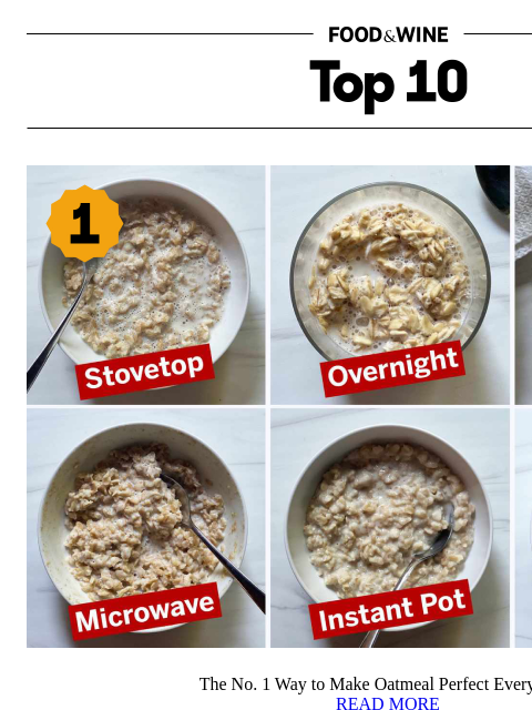 foodandwine newsletter: The No. 1 Way to Make Oatmeal Perfect Every Time
