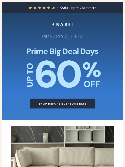 anabei newsletter: VIPs First: Prime Big Deal Days ✨