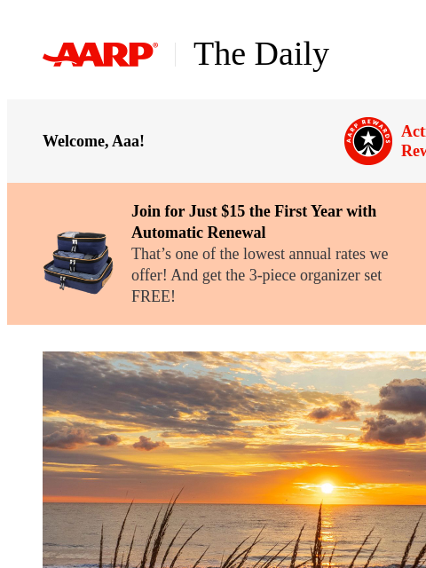 aarp newsletter: The Daily — 9 Beach Towns Perfect for Fall Vacatio...