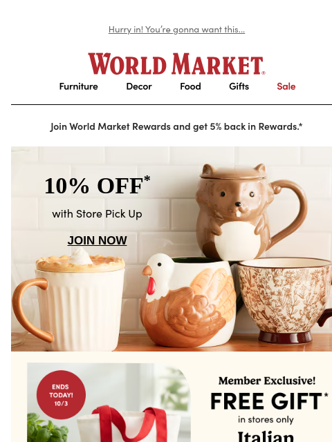 emailworldmarket newsletter: 🚨💝🛍️ FREE GIFT ends today! 