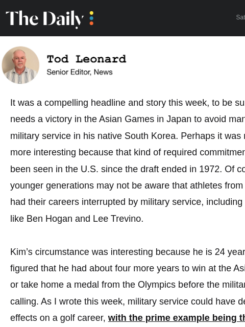 golfdigest newsletter: Tom Kim pulls off a life-changing win