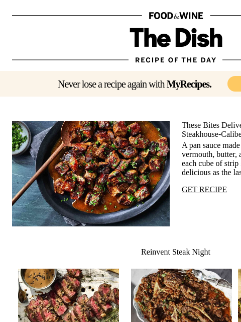 foodandwine newsletter: Garlic-Butter Steak Bites