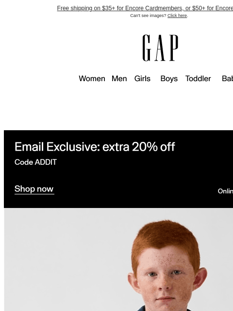 gap newsletter: You almost missed it >> 50–60% off awaits