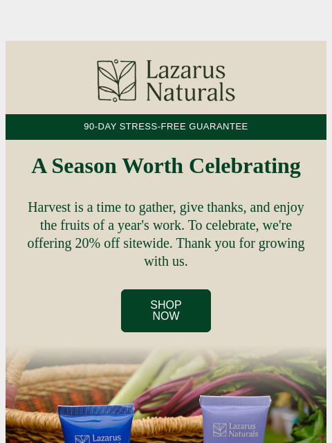 lazarusnaturals newsletter: 🌻Hey Friend, 20% off awaits!