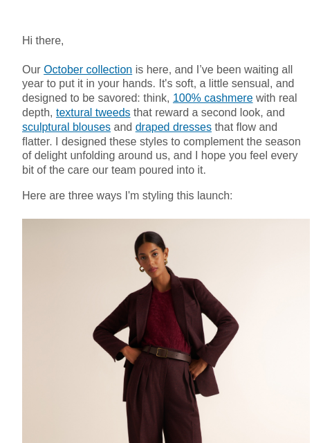 mmlafleur newsletter: Our October collection is here.