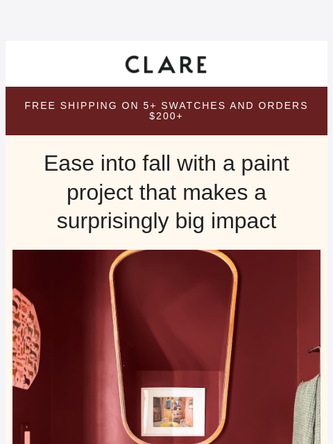 clare newsletter: BRB, giving the powder room a glow-up