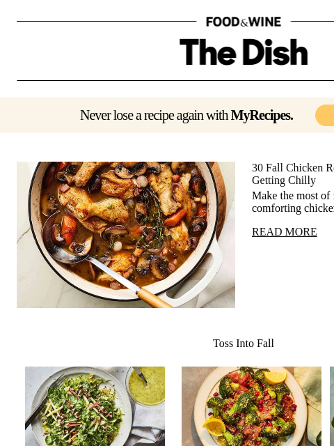 foodandwine newsletter: 30 Fall Chicken Recipes That Make Us Glad It's Get...