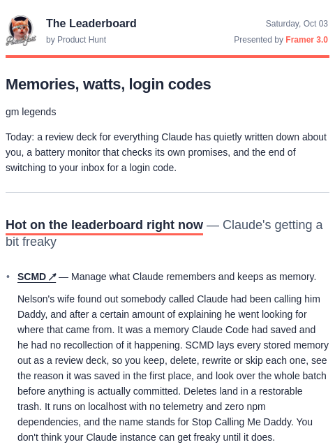 producthunt newsletter: 😸 Claude called him Daddy
