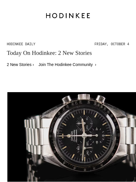 Today on Hodinkee... Bring a Loupe: A Space-Worn Omega Speedmaster, A Heuer Carrera, And A CL Guinand Pocket Watch For The Olympic Club | Hodinkee Daily – Friday, October 4 | Today On Hodinkee: 2 New