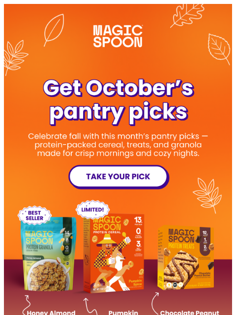 magicspoon newsletter: October Fresh Pantry Picks π