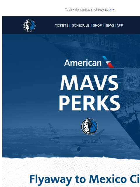 mavsmail newsletter: Fly Away to Watch the Mavs play in Mexico City