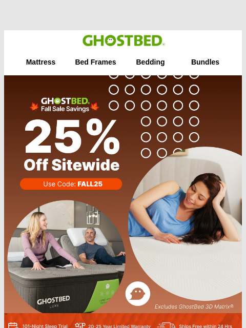 ghostbed newsletter: Grab Your 25% Off Before It's Gone!