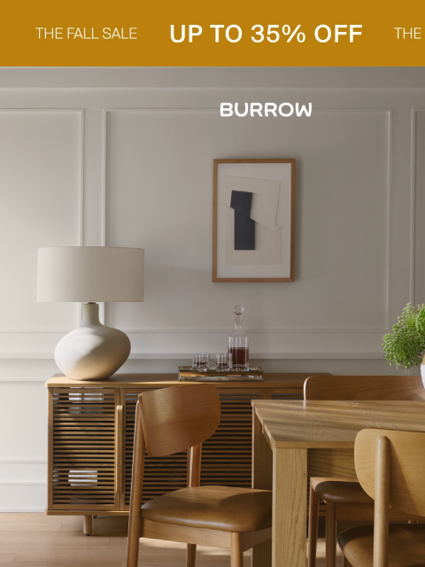 burrow newsletter: Get holiday hosting-ready with up to 35% off