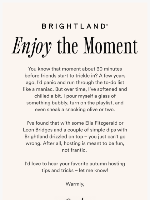 brightland newsletter: My 30 Minute Host Reset