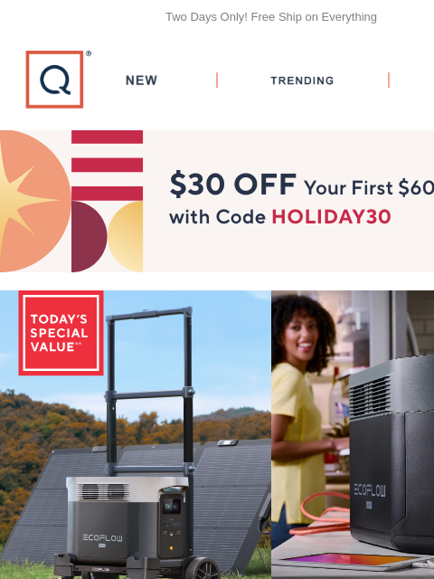 qvcemail newsletter: Free Shipping on It All + Get $30 Off