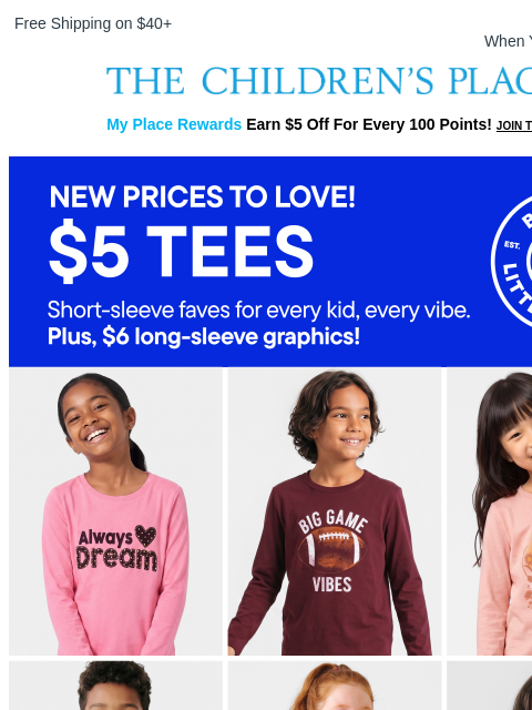 childrensplace newsletter: Long sleeve szn is HERE 🍂