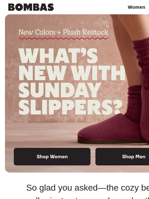 bombas newsletter: All New Sunday Slipper Colors