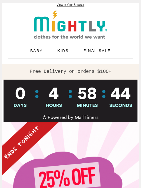 mightly newsletter: ⚡ ENDS TONIGHT: 25% off every Mightly dress & jump...