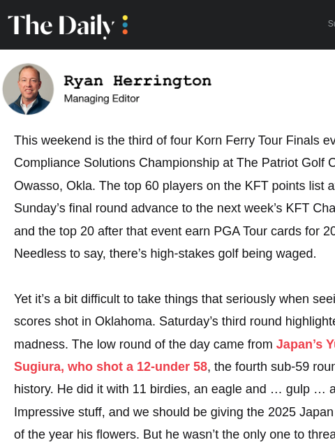 golfdigest newsletter: When shooting 58 comes with an asterisk