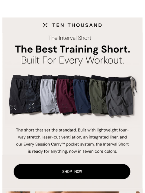 tenthousand newsletter: One Short. Every Color.