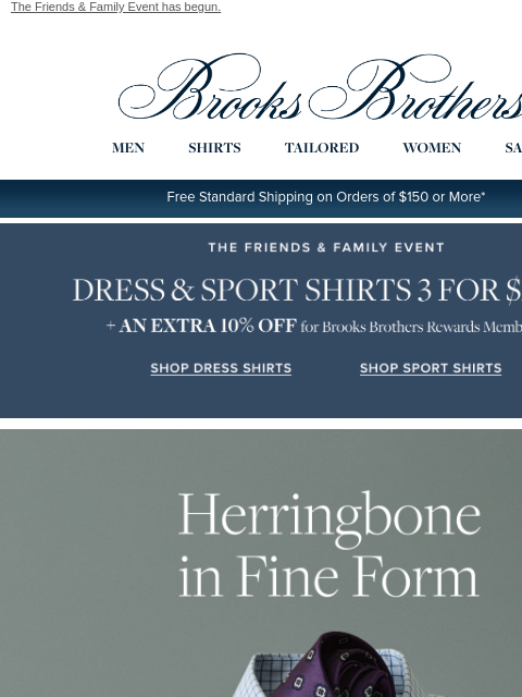 brooksbrothers newsletter: New dress shirts, 3 for $229