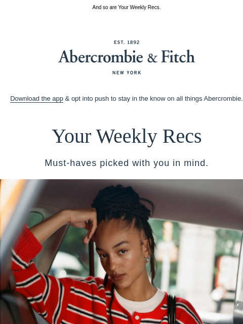 abercrombie newsletter: Sundays are for a fresh start.