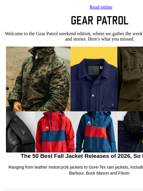 gearpatrol newsletter: 50 New Jackets to Wear This Fall