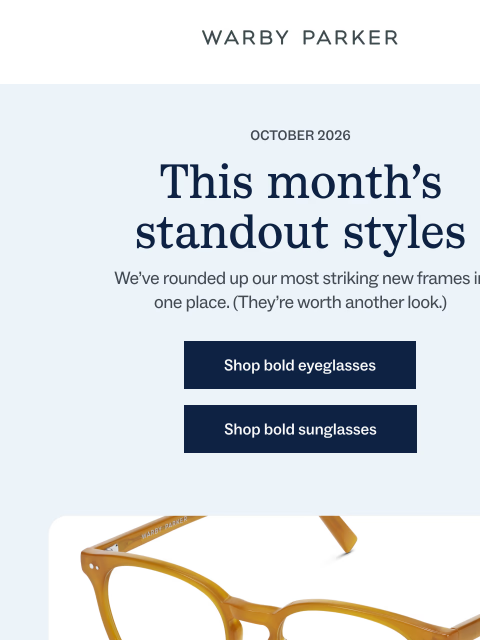 warbyparker newsletter: You can’t miss them