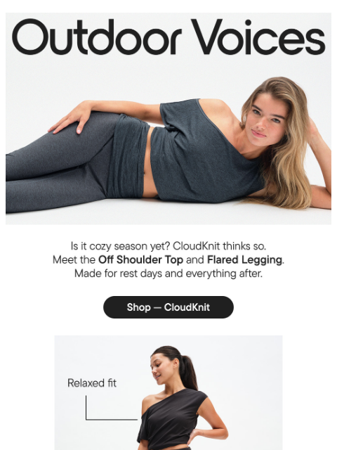 outdoorvoices newsletter: SELLING FAST: CLOUDKNIT
