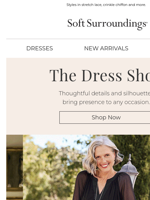 softsurroundings newsletter: The Season’s New Dresses