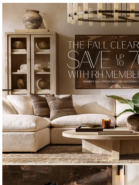 rh newsletter: Discover the Fall Clearance. Up to 70% Off Select ...