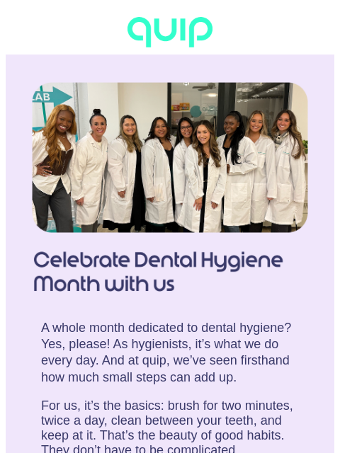 getquip newsletter: A few words from our hygiene team