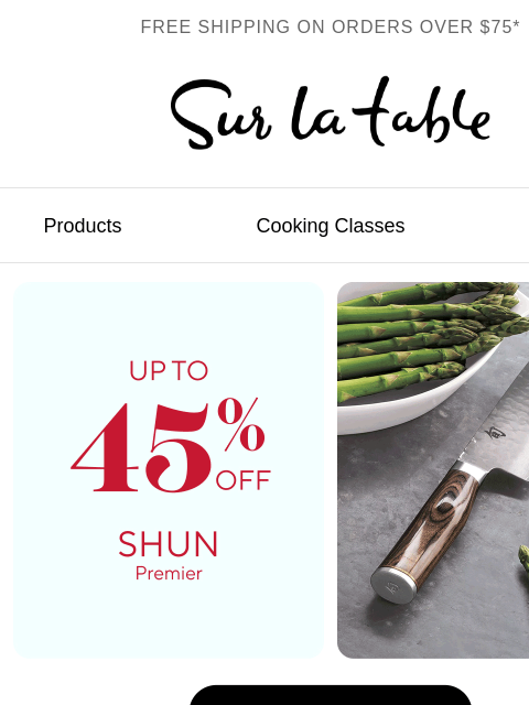 surlatable newsletter: Up to 45% off Shun Premier 🔪