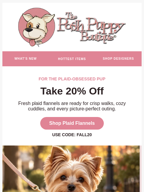 poshpuppyboutique newsletter: ATTN : Plaid Flannels for Every Color