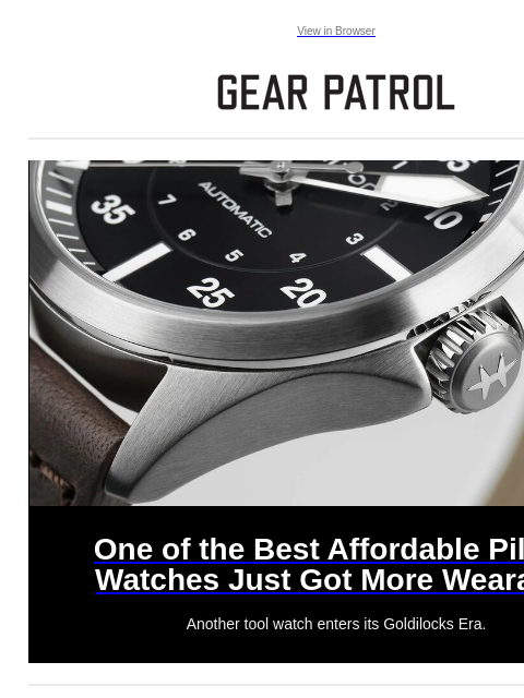 Plus, more turntable and knife news. Plus, more turntable and knife news. View in Browser One of the Best Affordable Pilot's Watches Just Got More Wearable One of the Best Affordable Pilot's