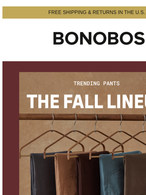 bonobos newsletter: Fall’s Top 5 Pants