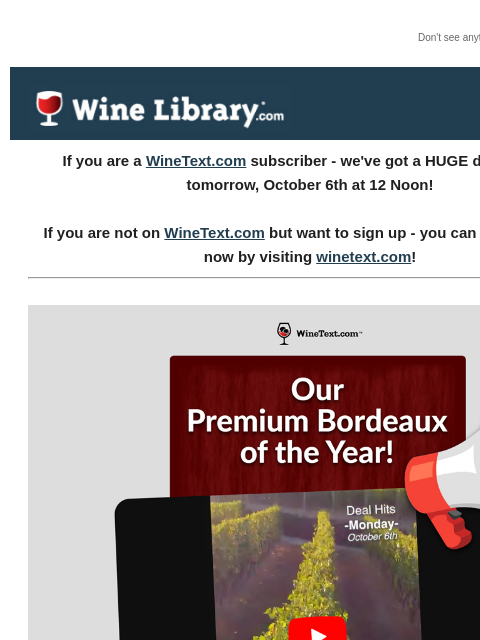 winelibrary newsletter: It's TOMORROW. A 96 Point Bordeaux from a classifi...
