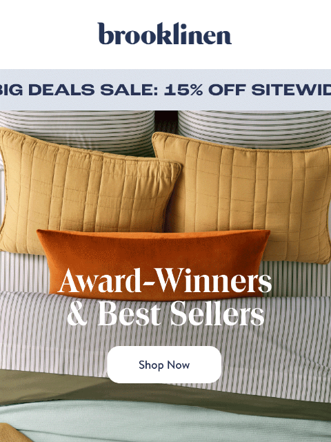 brooklinen newsletter: Our Award Winner are selling fast...
