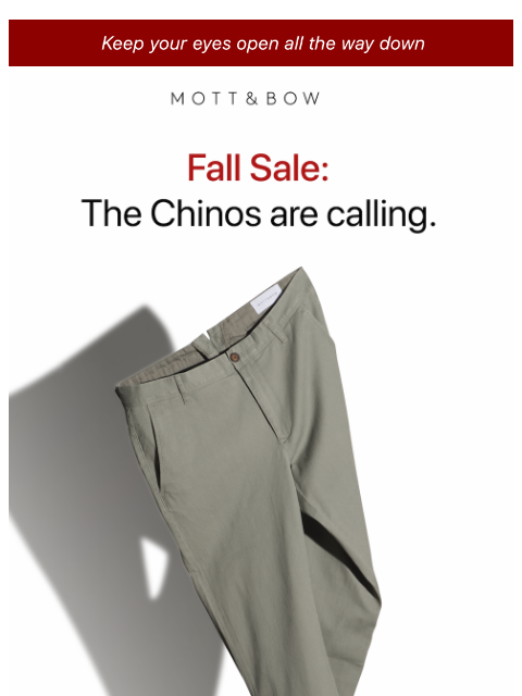 mottandbow newsletter: These premium pants won't last on sale.
