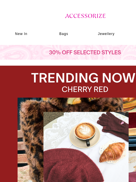 accessorize newsletter: Make room for: cherry red 🍒