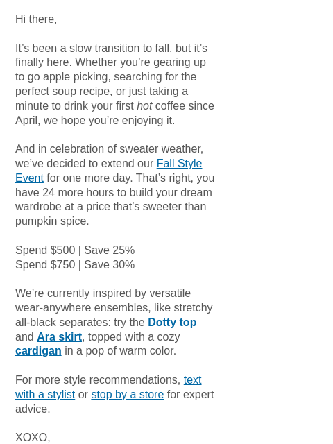 mmlafleur newsletter: EXTENDED: The Fall Style Event
