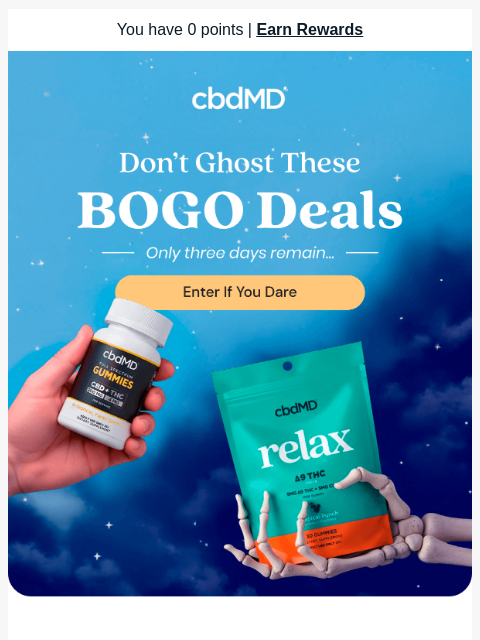 cbdmd newsletter: Only 3 Nights Left for BOGO FREE